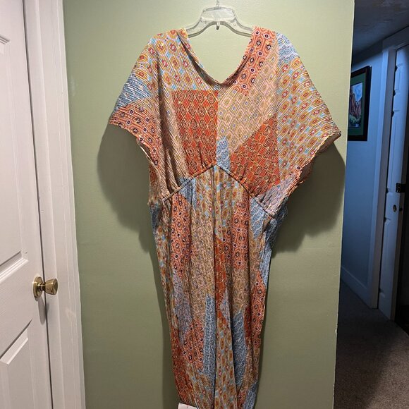 Never Fully Dressed Patchwork Plisse Mollie Midi Dress Size 20 - Picture 15 of 15